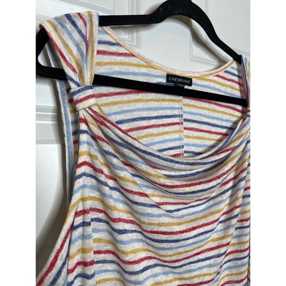 Lane Bryant Red Blue Yellow Stripe Sleeveless Tank Plus Size 22 / 24 - Picture 2 of 7